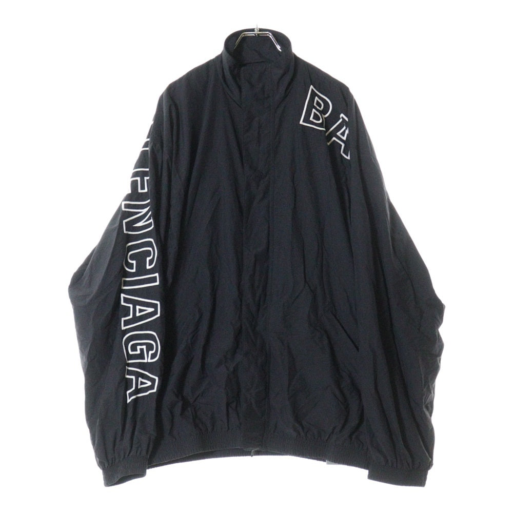 BALENCIAGA(バレンシアガ) アウトラインロゴ ナイロントラックジャケット ブラック 768920 TNO79