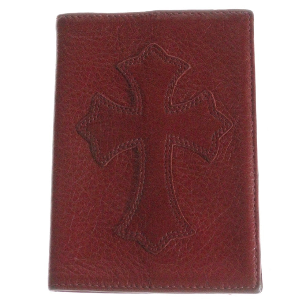 CHROME HEARTS(クロムハーツ) PASS CASE クロスパッチ レザーパスケース カバー レッド