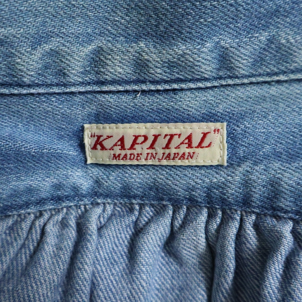 KAPITAL(キャピタル) ウォッシュ加工 デニム フリンジ シェパードシャツ インディゴ K1501LS88 レディース
