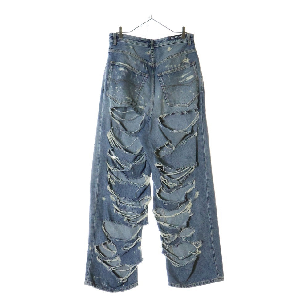 BALENCIAGA(バレンシアガ) 23SS 3SS Super Destoroyed Baggy Denim Pants スーパーデストロイ ダメージ加工バギーデニムパンツ 745248 THW25