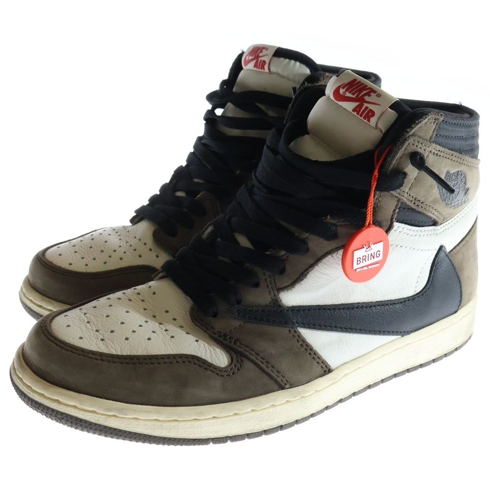 NIKE(ナイキ) ×TRAVIS SCOTT AIR JORDAN 1 RETRO HIGH OG TS SP CD4487-100 トラヴィススコット エアジョーダン1 レトロ ハイカット スニーカー ブラウン US8.T5/26.5cm
