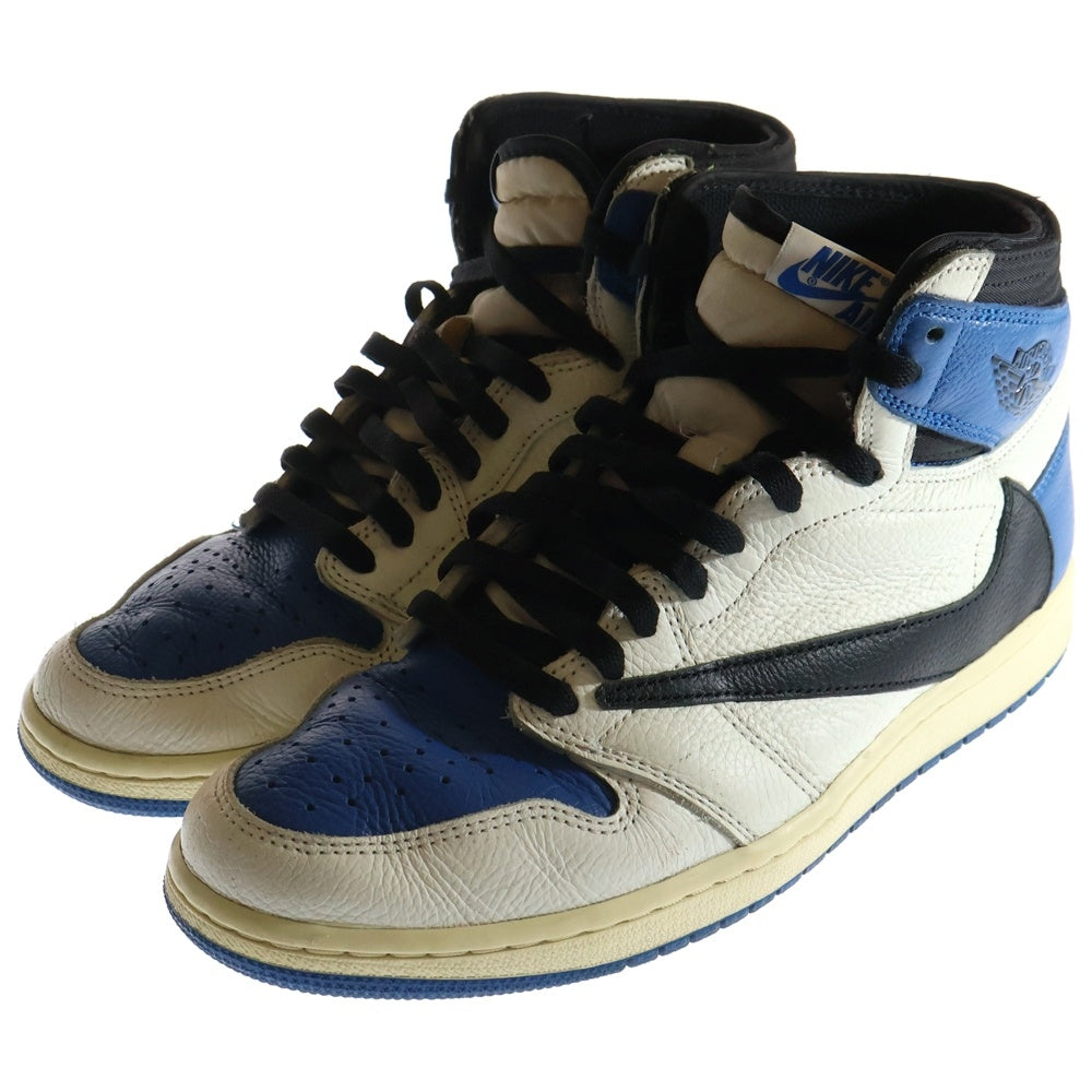 NIKE(ナイキ) ×TRAVIS SCOTT ×FRAGMENT AIR JORDAN 1 RETRO HIGH OG SP MILITARY BLUE DH3227-105 トラヴィススコットハイカットスニーカー US9.5/27.5cm