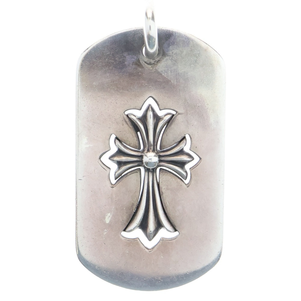 CHROME HEARTS(クロムハーツ) D TAG LRG TNY CRS カットアウトタイニーCHクロス ラージドッグタグ ネックレストップ シルバー