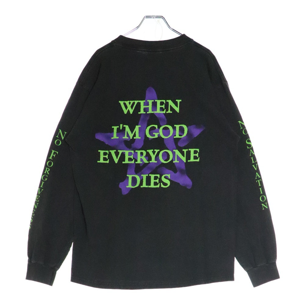 VINTAGE(ヴィンテージ) 90's MARILYN MANSON 1996 NO FORGIVENESS WHEN I'M GOD EVERYONE DIES マリリンマンソン プリント長袖Tシャツ カットソー ブラック