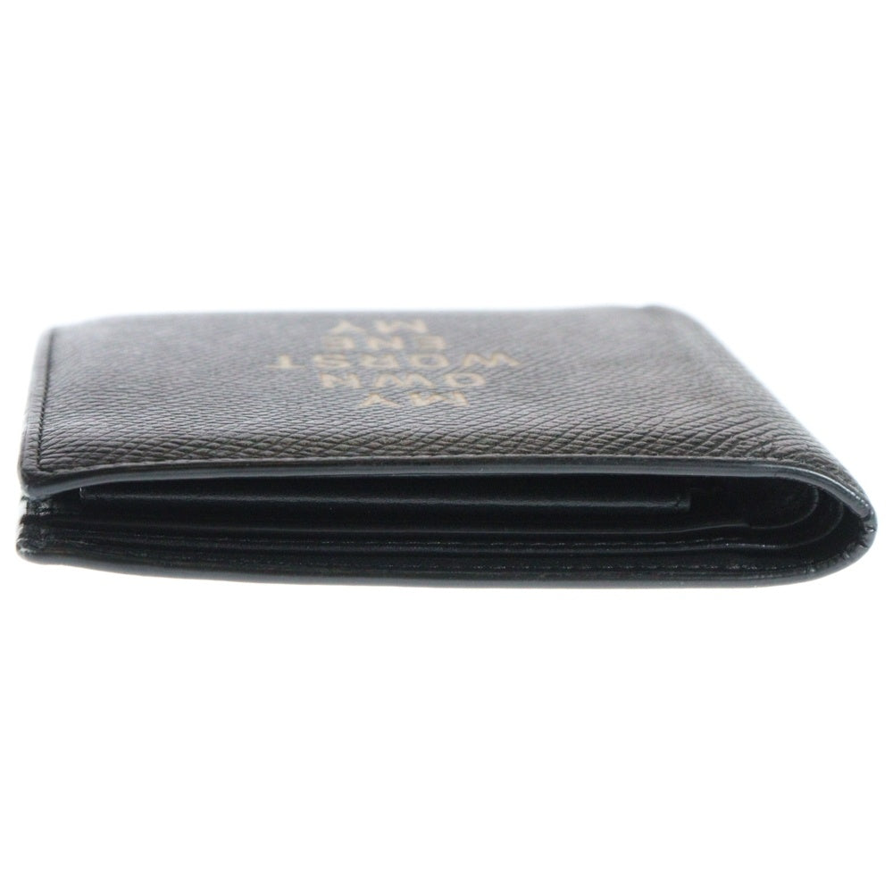 CELINE(セリーヌ) MY OWN WORST ENEMY レザーコンパクトウォレット 二つ折り財布 ブラック