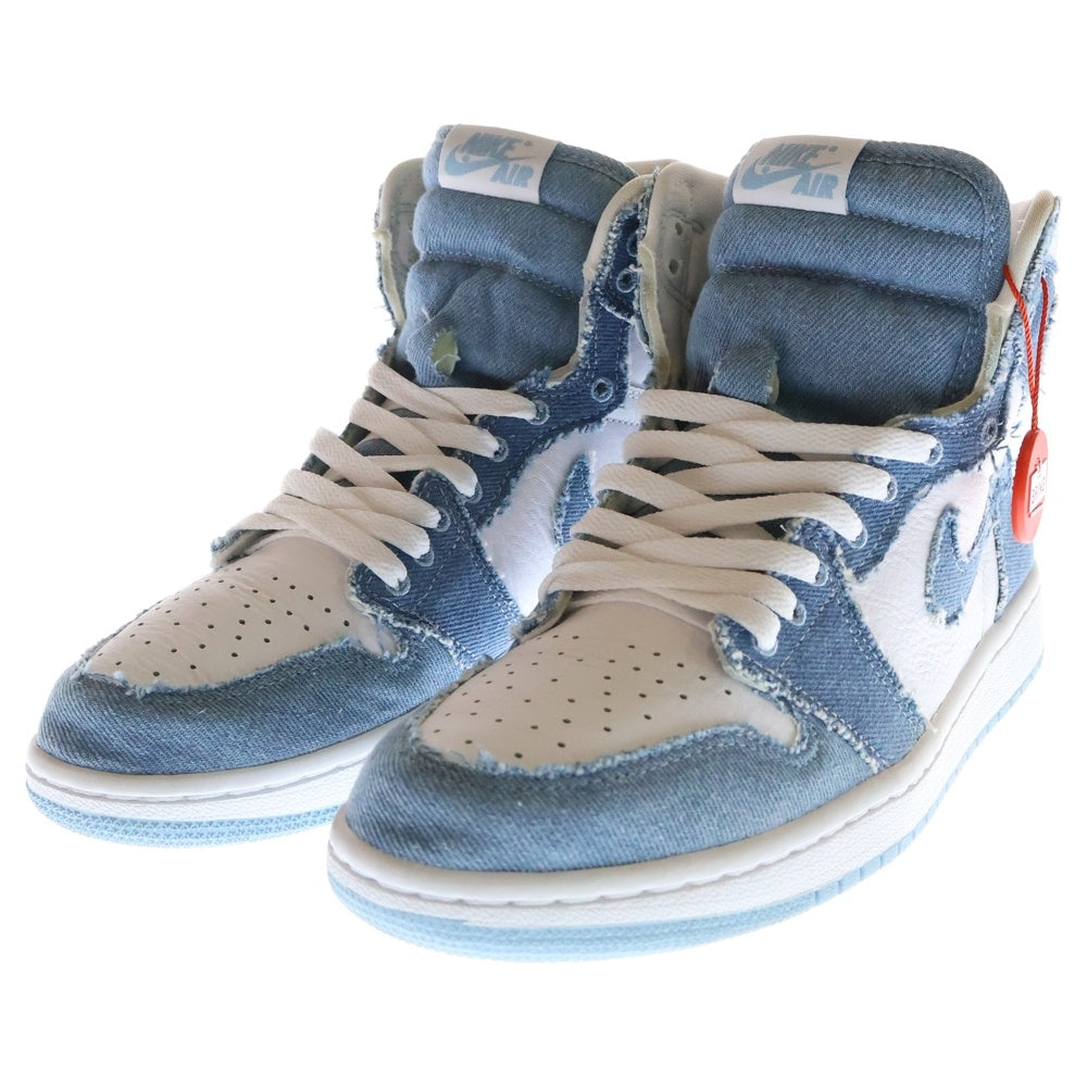 NIKE(ナイキ) WMNS AIR JORDAN 1 HIGH OG DENIM ウィメンズ エア ジョーダン1 デニム ハイカットスニーカー ホワイト/インディゴブルー US10/27cm DM9036-104