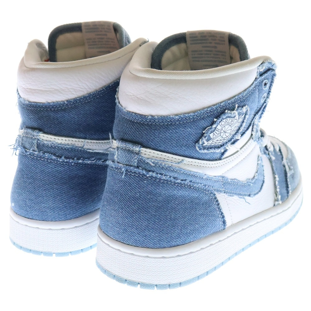 NIKE(ナイキ) WMNS AIR JORDAN 1 HIGH OG DENIM ウィメンズ エア ジョーダン1 デニム ハイカットスニーカー ホワイト/インディゴブルー US10/27cm DM9036-104