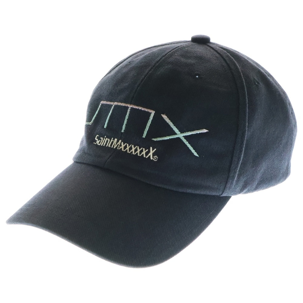 SAINT MICHAEL(セントマイケル) 24SS SMX6 CAP ロゴ刺繍 キャップ 帽子 ブラック SM-YS8-0000-068