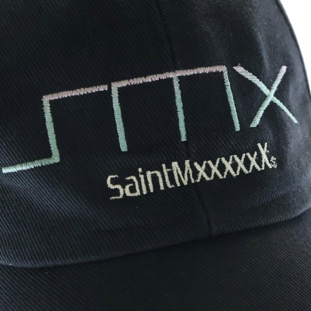 SAINT MICHAEL(セントマイケル) 24SS SMX6 CAP ロゴ刺繍 キャップ 帽子 ブラック SM-YS8-0000-068