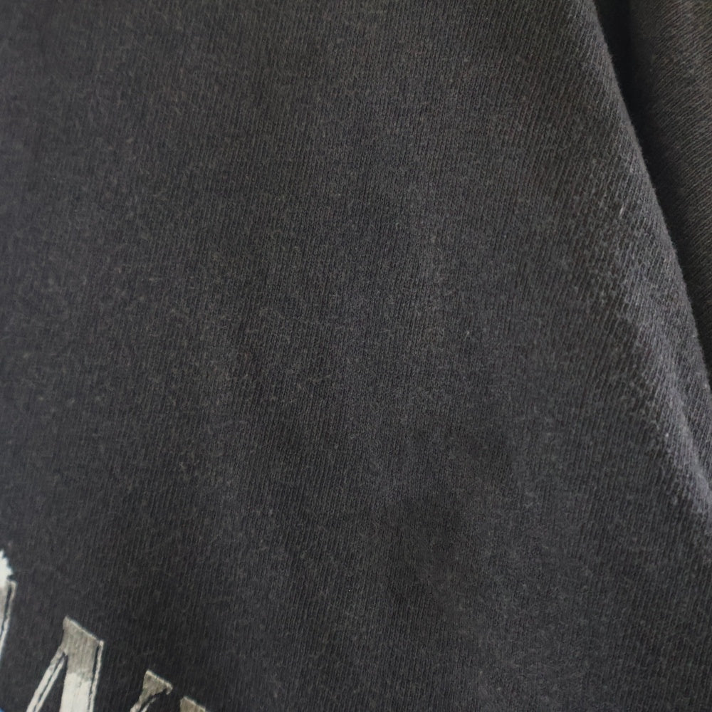 SAINT MICHAEL(セントマイケル) 24AW LS TEE BTFL BASTARS BLAC ヴィンテージ加工 両面アームプリント クルーネック 長袖Tシャツ ブラック SM-YS1-0000-013