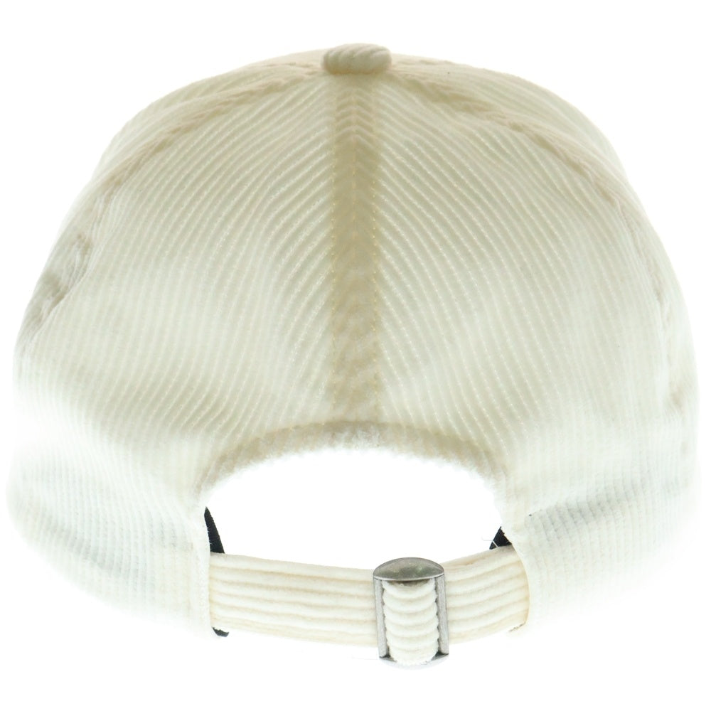SAINT MICHAEL(セントマイケル) 24AW SECRET CAP ロゴ刺繍 コーデュロイ キャップ 帽子 ホワイト SM-YS1-0000-078