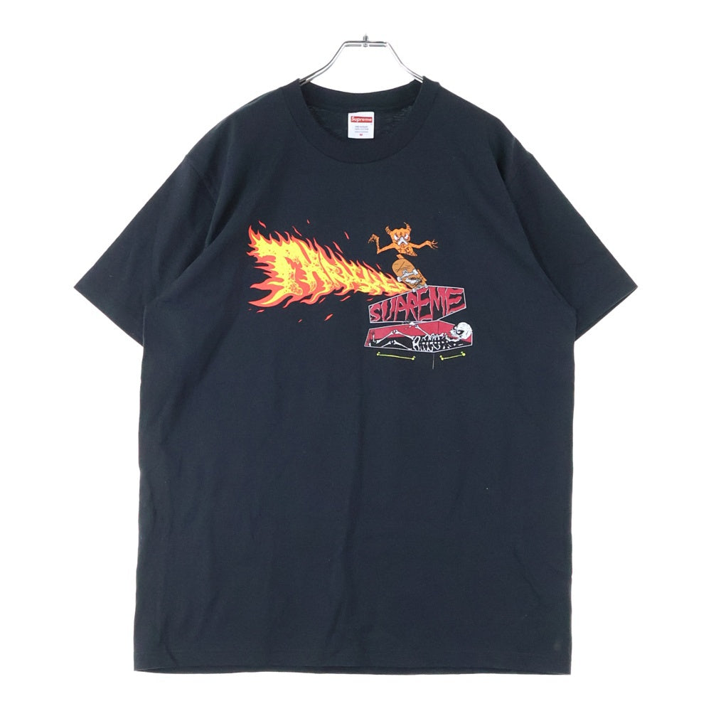 SUPREME(シュプリーム) 24AW ×THRASHER BACK TAIL TEE スラッシャー バックテイル 半袖Tシャツ ブラック