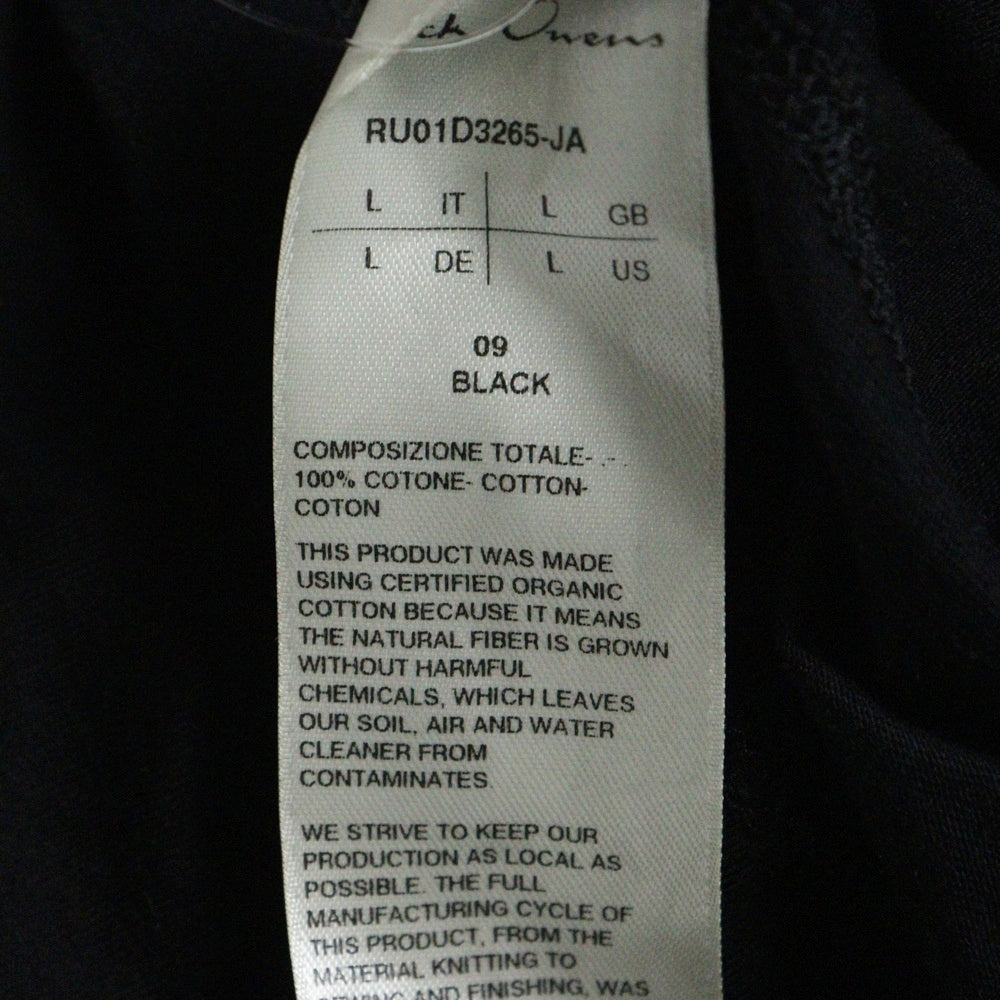 Rick Owens(リックオウエンス) 24SS SHORT LEVEL TEE ショートレベル 半袖Tシャツ ブラック RU01D3265-JA