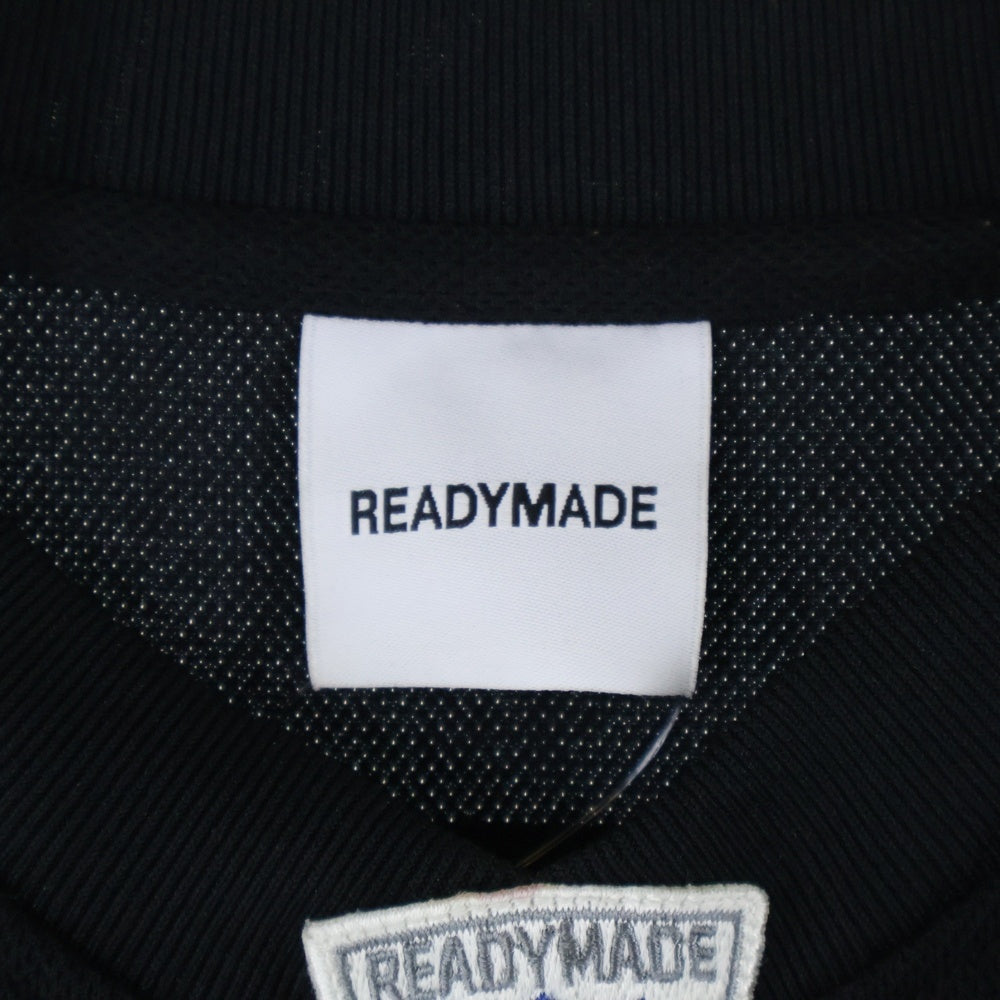 READY MADE(レディメイド) 23SS GAME SHIRT ロゴワッペン ゲームシャツ 長袖Tシャツ ロングスリーブ ブラック RE-P0-BK-00-00-249
