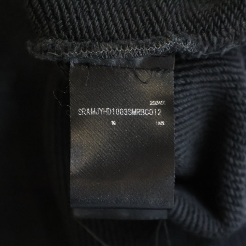 AMIRI(アミリ) 24AW TRACK HOODIE ウォッシュ加工 スウェットプルオーバーパーカー ブラック SRAMJYHD1003SMRBC0012