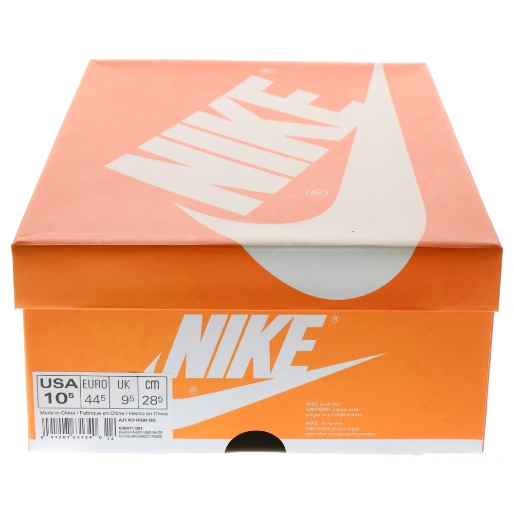 NIKE(ナイキ) AIR JORDAN 1 RETRO HIGH KO Bred 638471-001 エアジョーダン1 レトロ ハイ KO ブレッド 2015 ハイカットスニーカー ブラック/レッド US10.5/28.5cm
