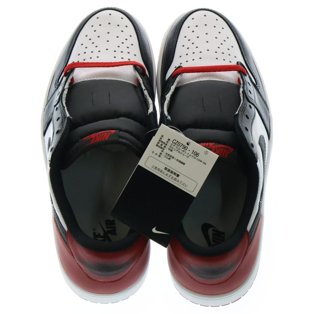 NIKE(ナイキ) AIR JORDAN 1 RETRO LOW OG BLACK TOE CZ0790-106 エアジョーダン レトロ ブラックトゥ ローカットスニーカー ホワイト/ブラック/レッド US11/29cm