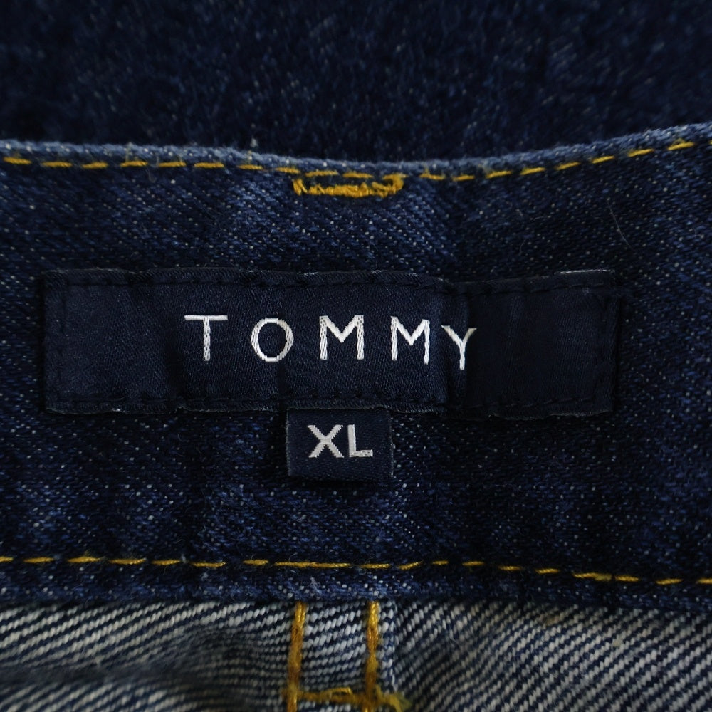 TOMMY HILFIGER(トミーヒルフィガー) ロゴプリント ストレートデニムパンツ インディゴ/ホワイト 21ー4751220ー050