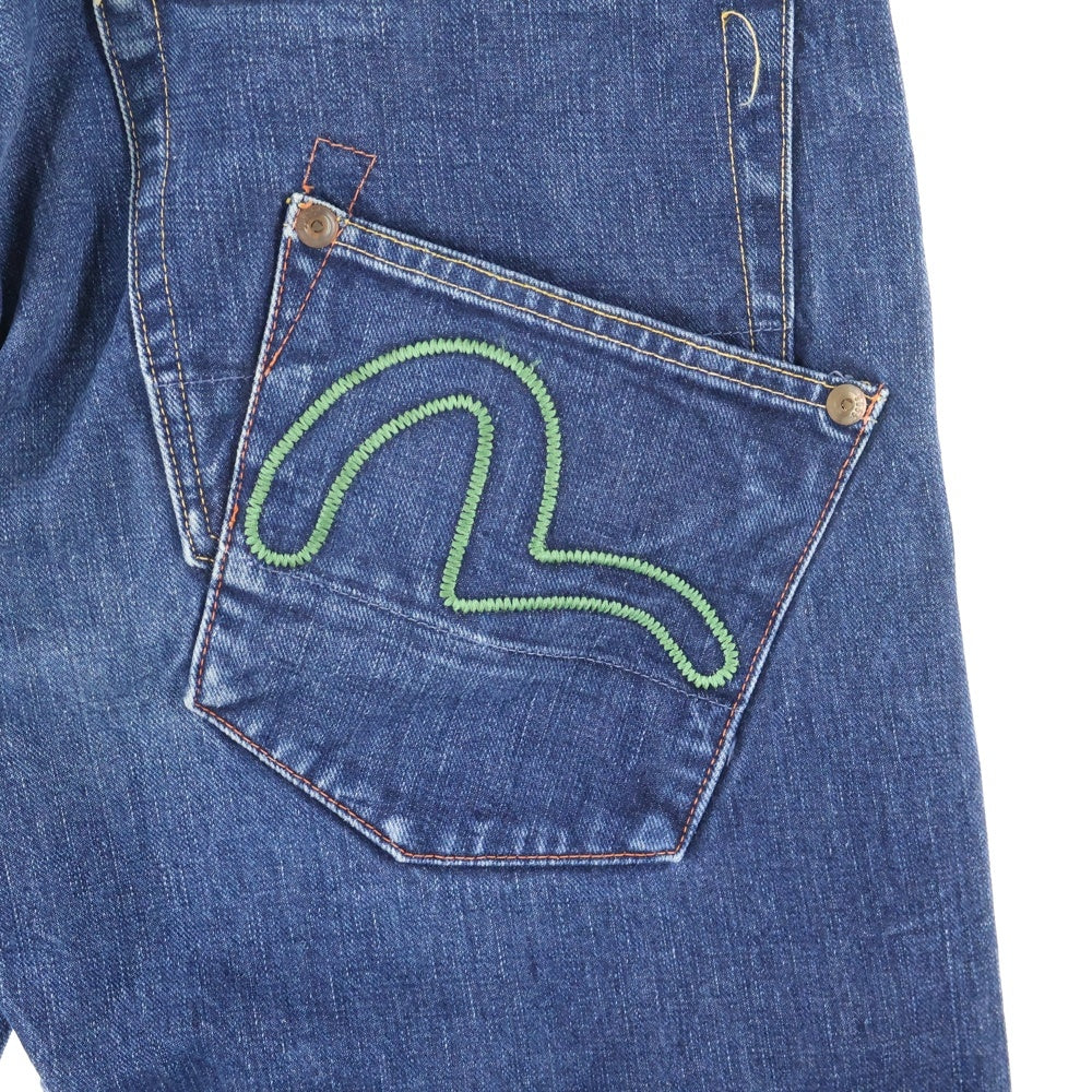 EVISU(エビス) × PHILIP GOSS 9055 塩谷ブラザーズ シンチバック付き ストレートデニムパンツ インディゴ