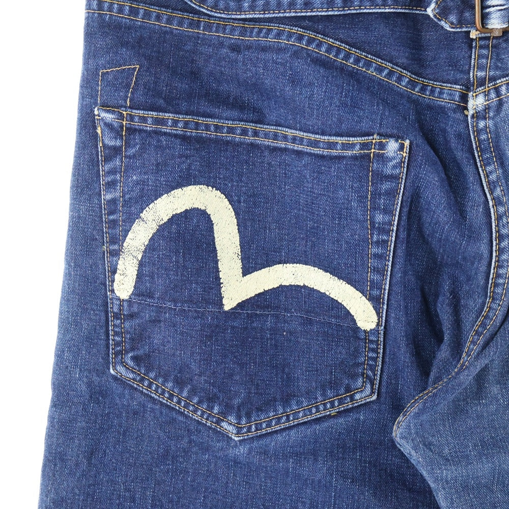 EVISU(エビス) × PHILIP GOSS 9055 塩谷ブラザーズ シンチバック付き ストレートデニムパンツ インディゴ