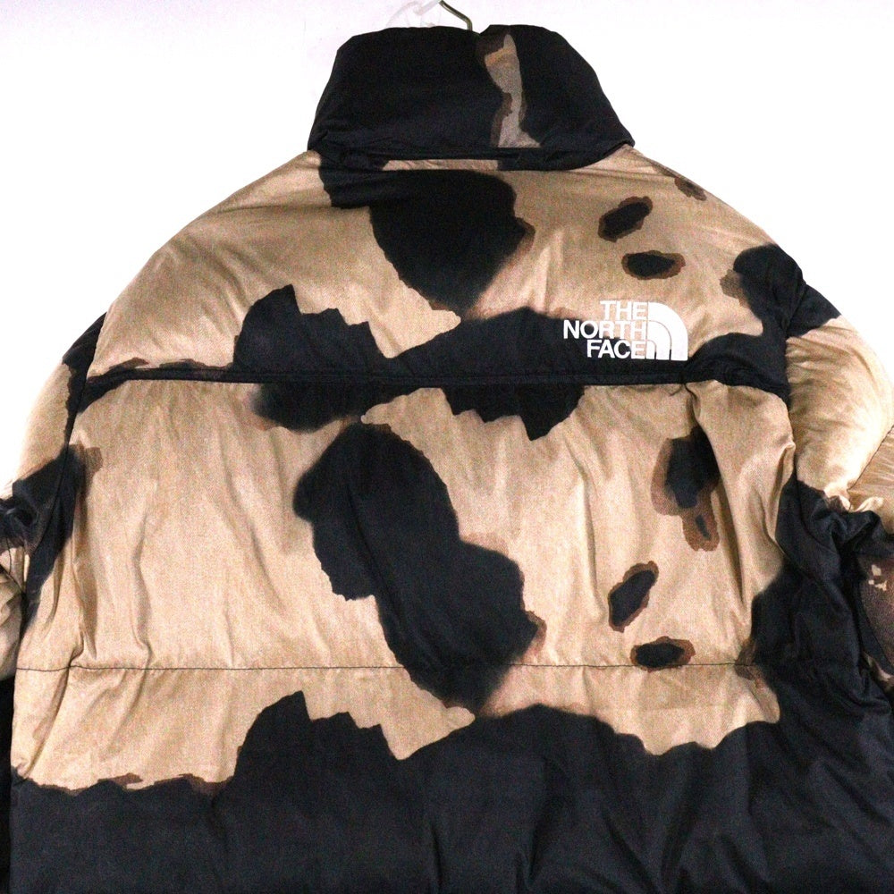 SUPREME(シュプリーム) 21AW ×THE NORTH FACE Bleached Denim Print Nuptse Jacket ND52100I ノースフェイス ブリーチデニムプリントヌプシダウンジャケット ブラック/ブラウン