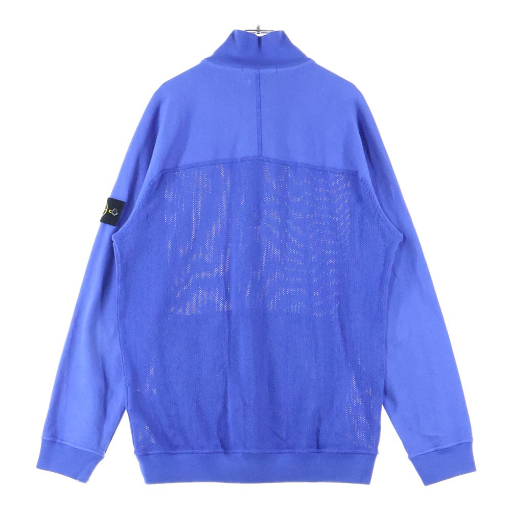 STONE ISLAND(ストーンアイランド) ガーメントダイコットン ハーフジップ長袖シャツ ブルー 701563259