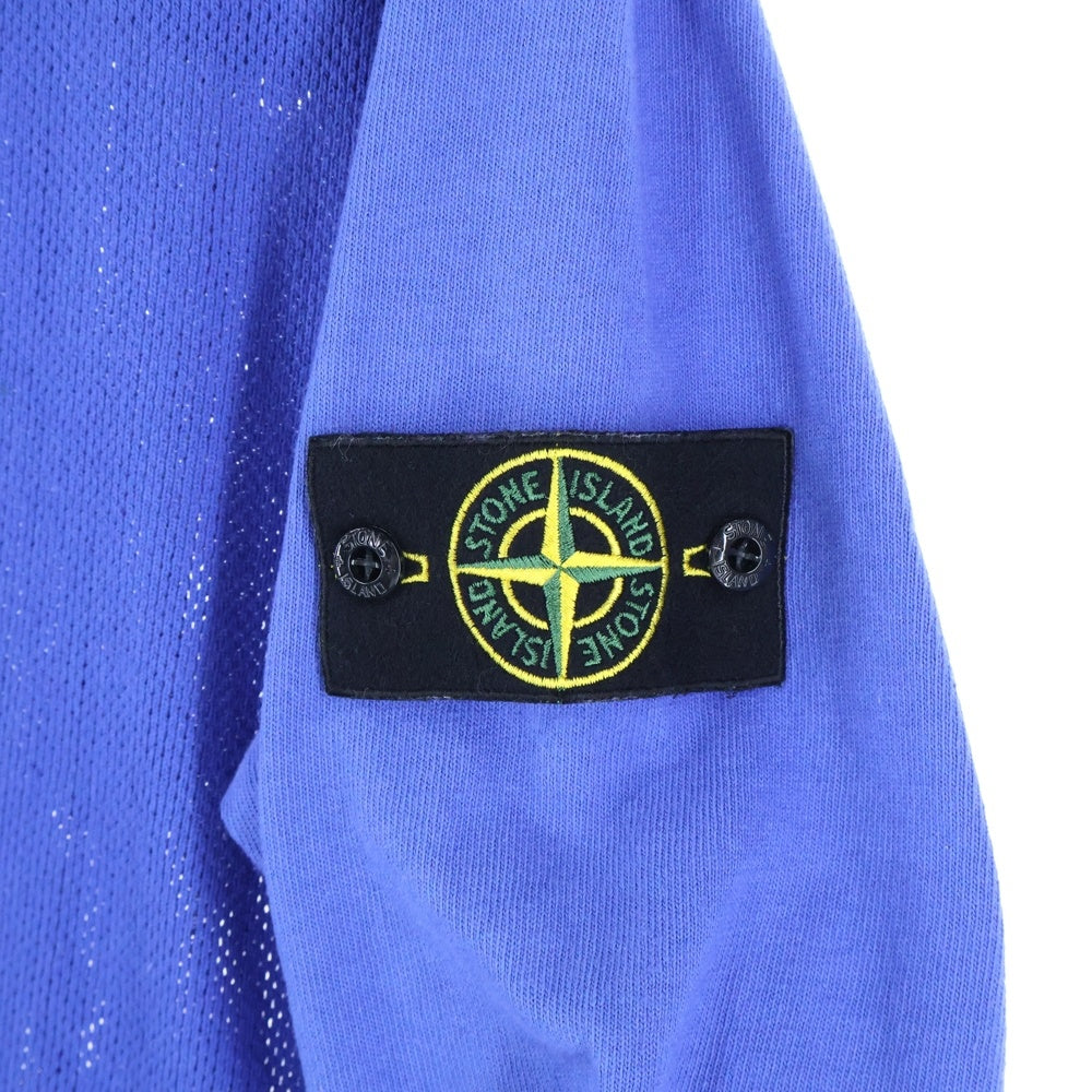 STONE ISLAND(ストーンアイランド) ガーメントダイコットン ハーフジップ長袖シャツ ブルー 701563259