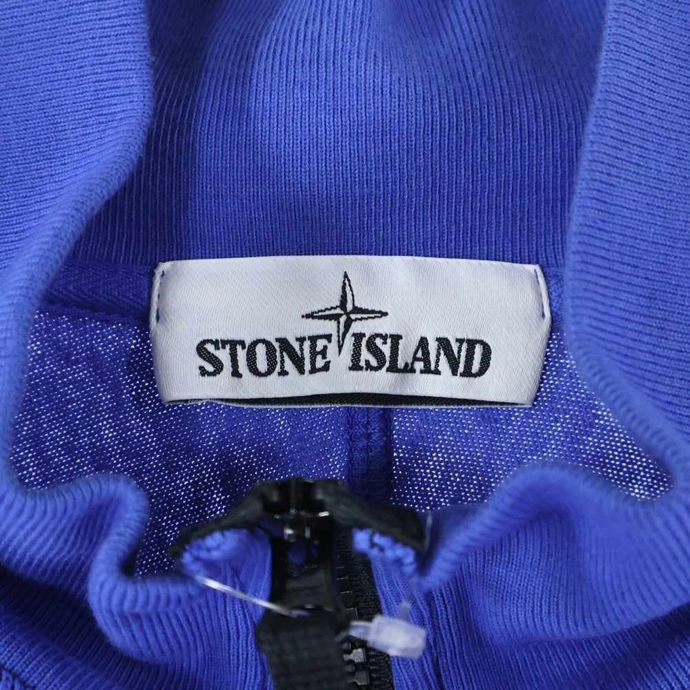 STONE ISLAND(ストーンアイランド) ガーメントダイコットン ハーフジップ長袖シャツ ブルー 701563259
