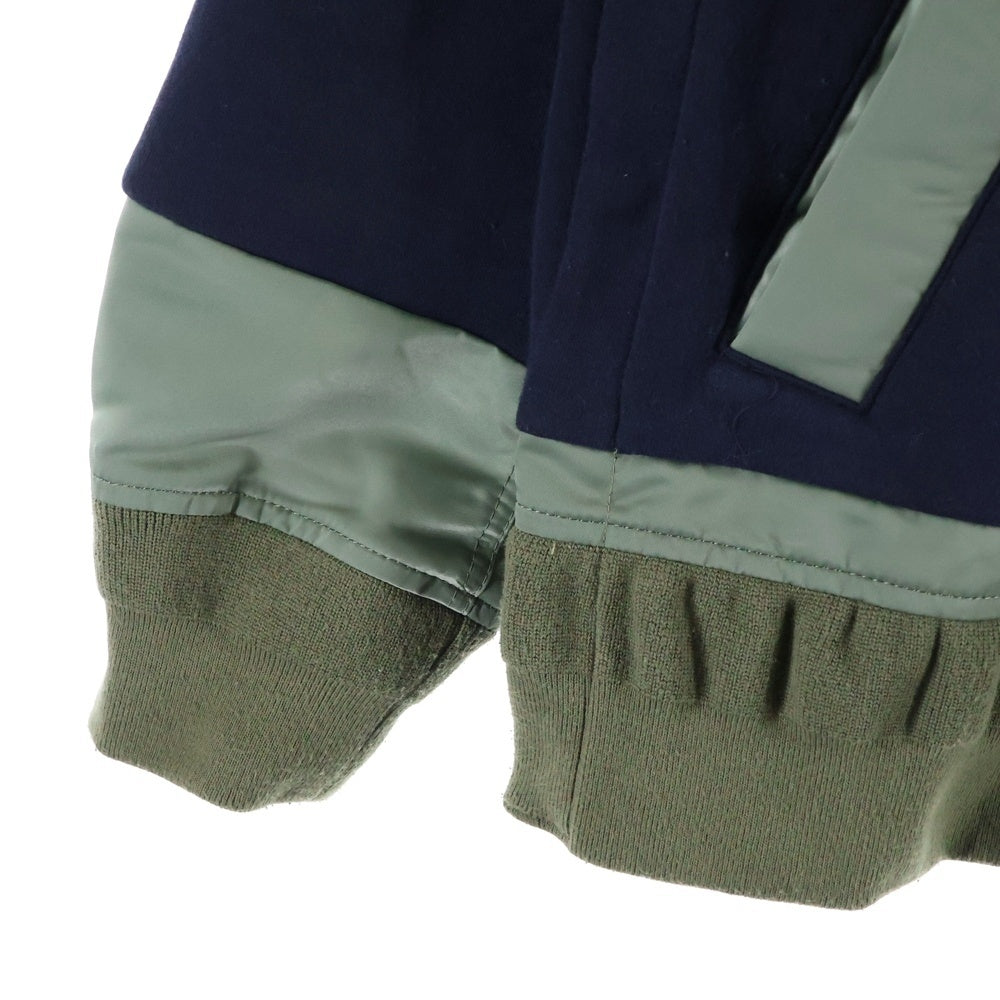 Sacai(サカイ) 22SS Nylon Twill Mix Sponge Sweat Pullover ナイロンツイルックススウェットシャツ ネイビー/カーキ 22-02786M