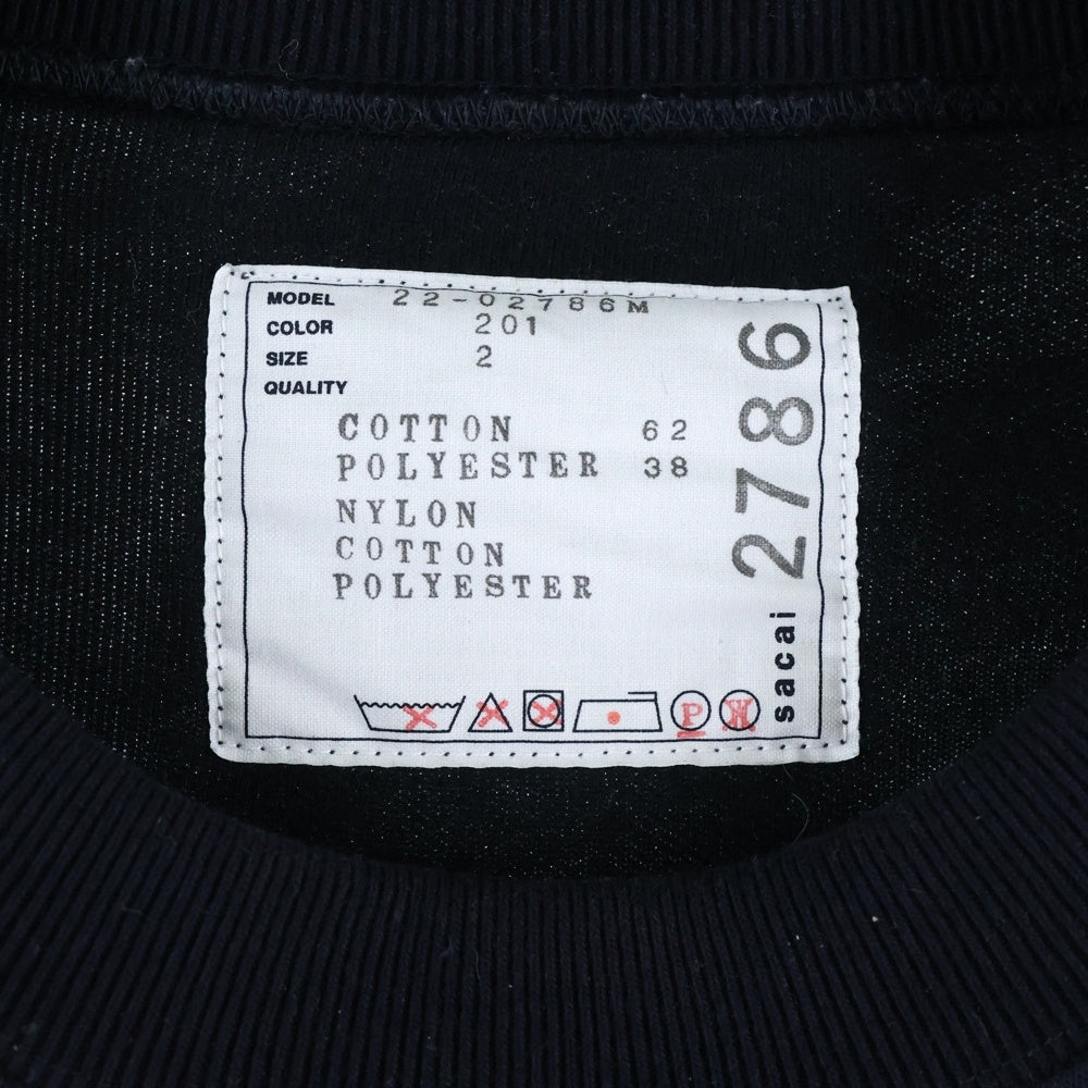 Sacai(サカイ) 22SS Nylon Twill Mix Sponge Sweat Pullover ナイロンツイルックススウェットシャツ ネイビー/カーキ 22-02786M