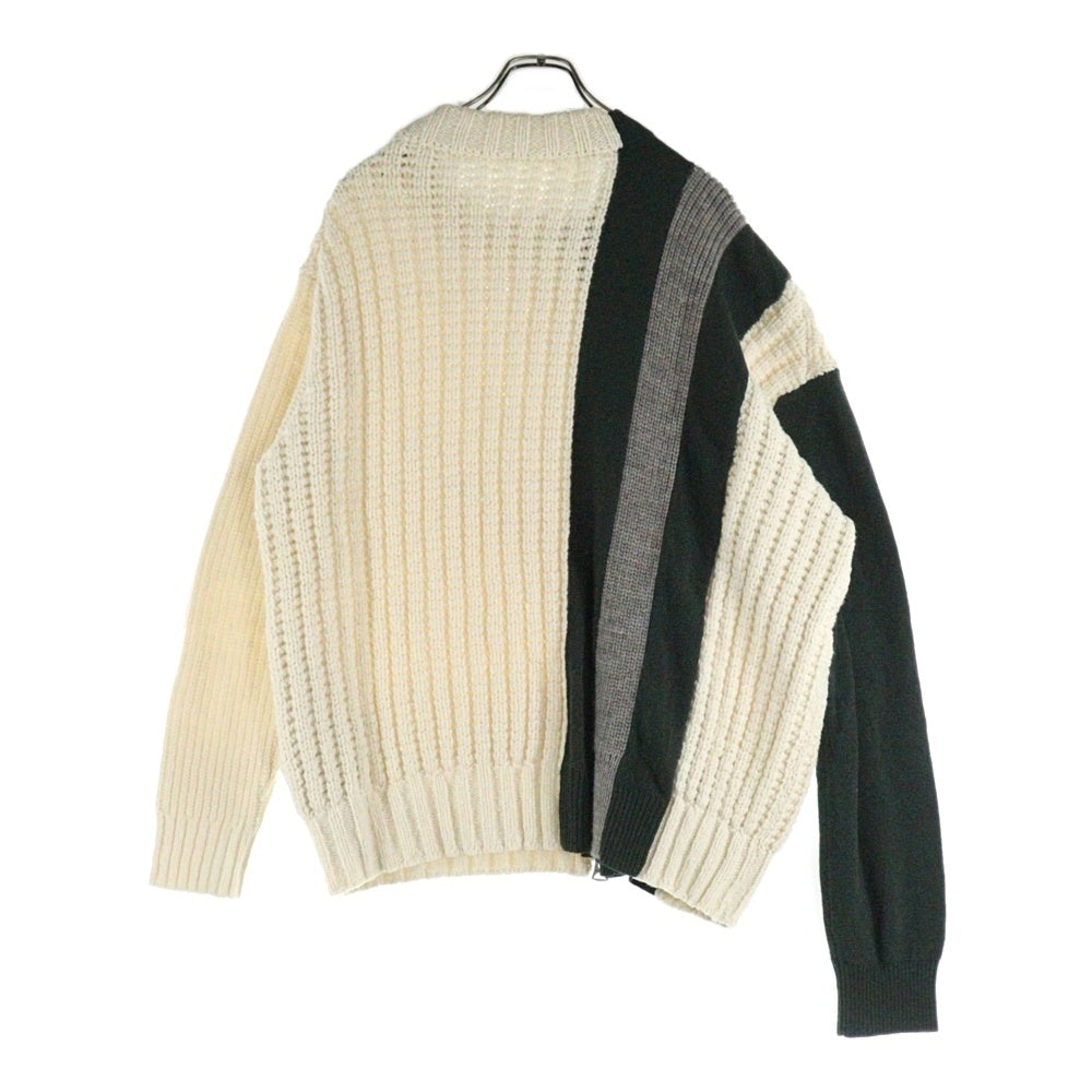Sacai(サカイ) Wool Knit Blouson フロントジップ付き ウールニットブルゾン ホワイト/グレー 20-02406M