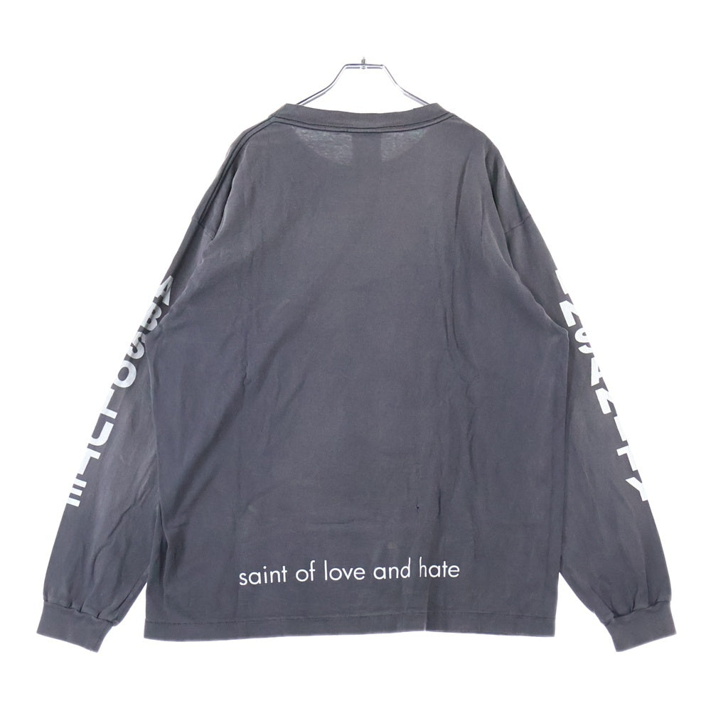 SAINT MICHAEL(セントマイケル) 23SS LS TEE/SAINT MX6/BLACK ロゴプリント長袖Tシャツ カットソー ブラック SM-S23-0000-025