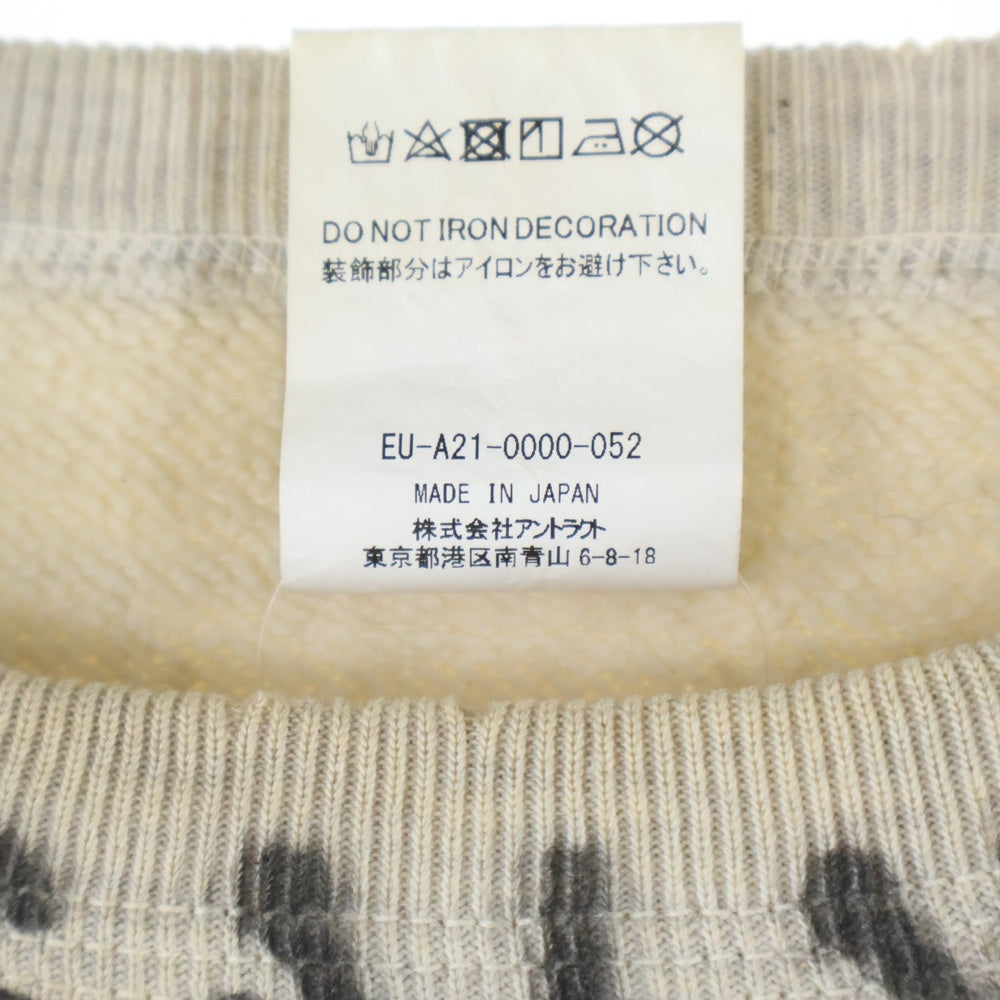 SAINT MICHAEL(セントマイケル) 21AW EU STM SS SWEAT ダメージ加工 プリントスウェット半袖シャツ グレー EU-A21-0000-052