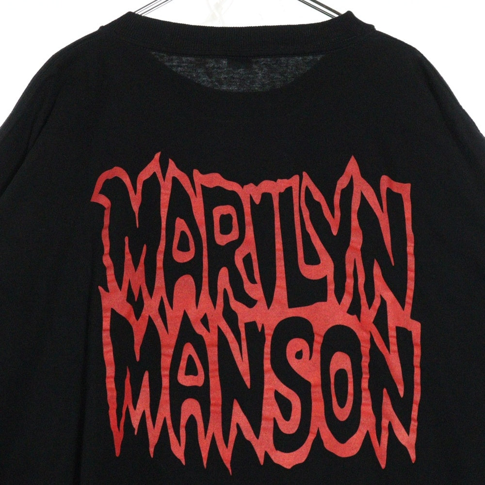 VINTAGE(ヴィンテージ) 90S MARILYN MANSON THE SATANIC ARMY マリリンマンソン サタニックアーミー 両面プリント 半袖Tシャツ ブラック