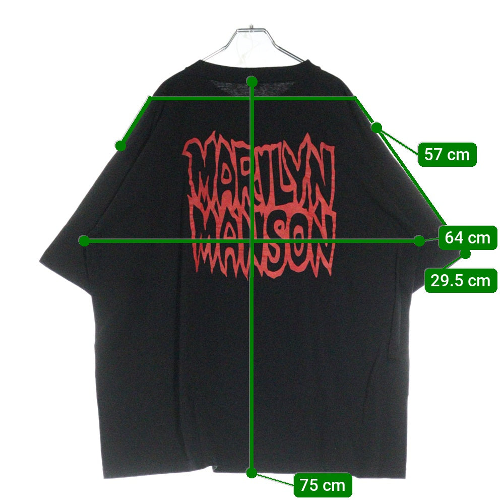 VINTAGE(ヴィンテージ) 90S MARILYN MANSON THE SATANIC ARMY マリリンマンソン サタニックアーミー 両面プリント 半袖Tシャツ ブラック