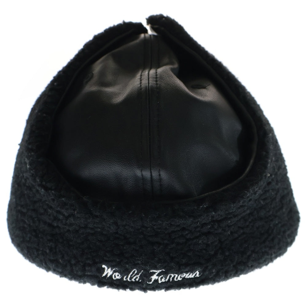 SUPREME(シュプリーム) 22AW×NEW ERA Leather Earflap Box Logo レザー イヤーフラップ ボックスロゴ フライトキャップ 帽子 ブラック
