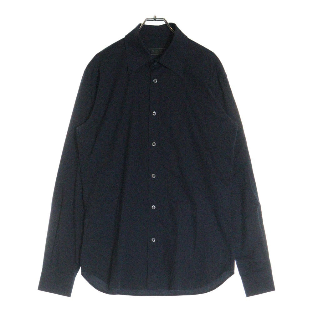 PRADA(プラダ) コットン ボタンシャツ 長袖シャツ ネイビー
