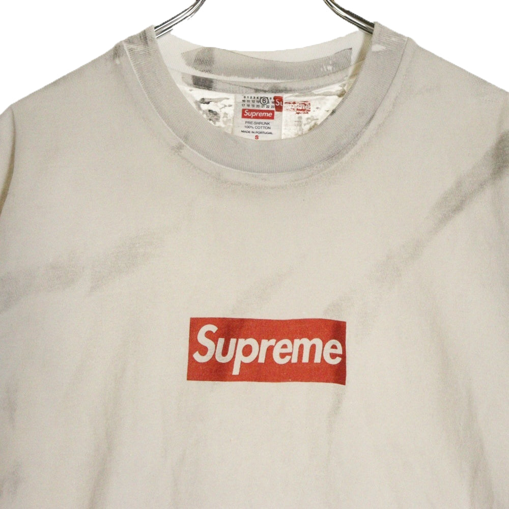 SUPREME(シュプリーム) 24SS ×MM6 Maison Margiela Box Logo Tee エムエムシックスメゾンマルジェラ ボックスロゴプリント半袖Tシャツ カットソー ホワイト