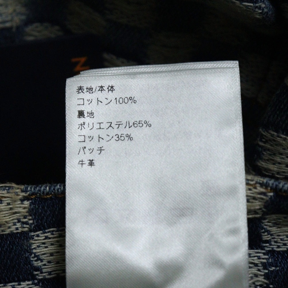 LOUIS VUITTON(ルイヴィトン) 25AW ダミエ ワイドレッグジーンズ レザーパッチ 5ポケットデニム インディゴ