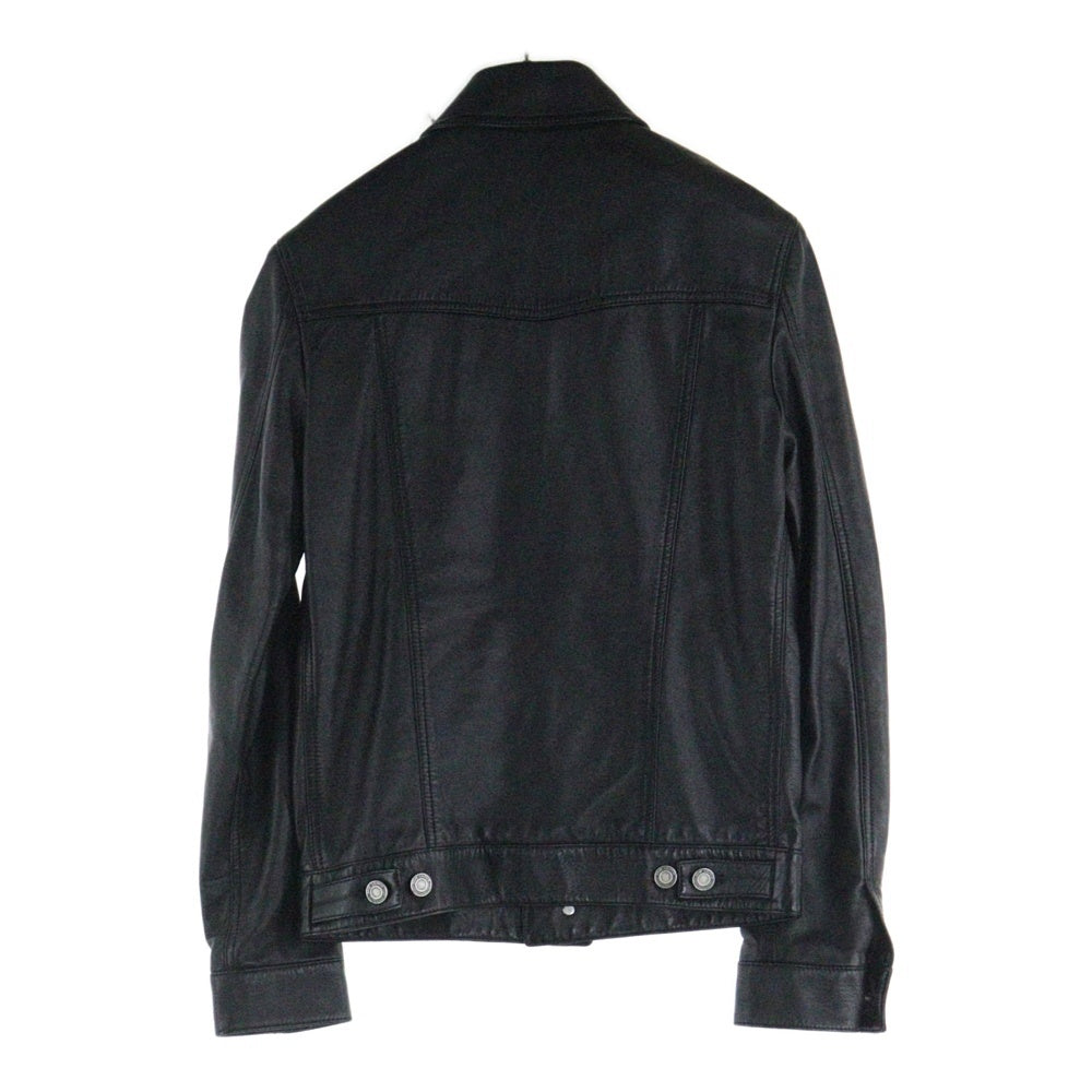 SAINT LAURENT PARIS(サンローランパリ) スムースレザー デニムスタイル ボタンジャケット ブラック 529949 YC2OC