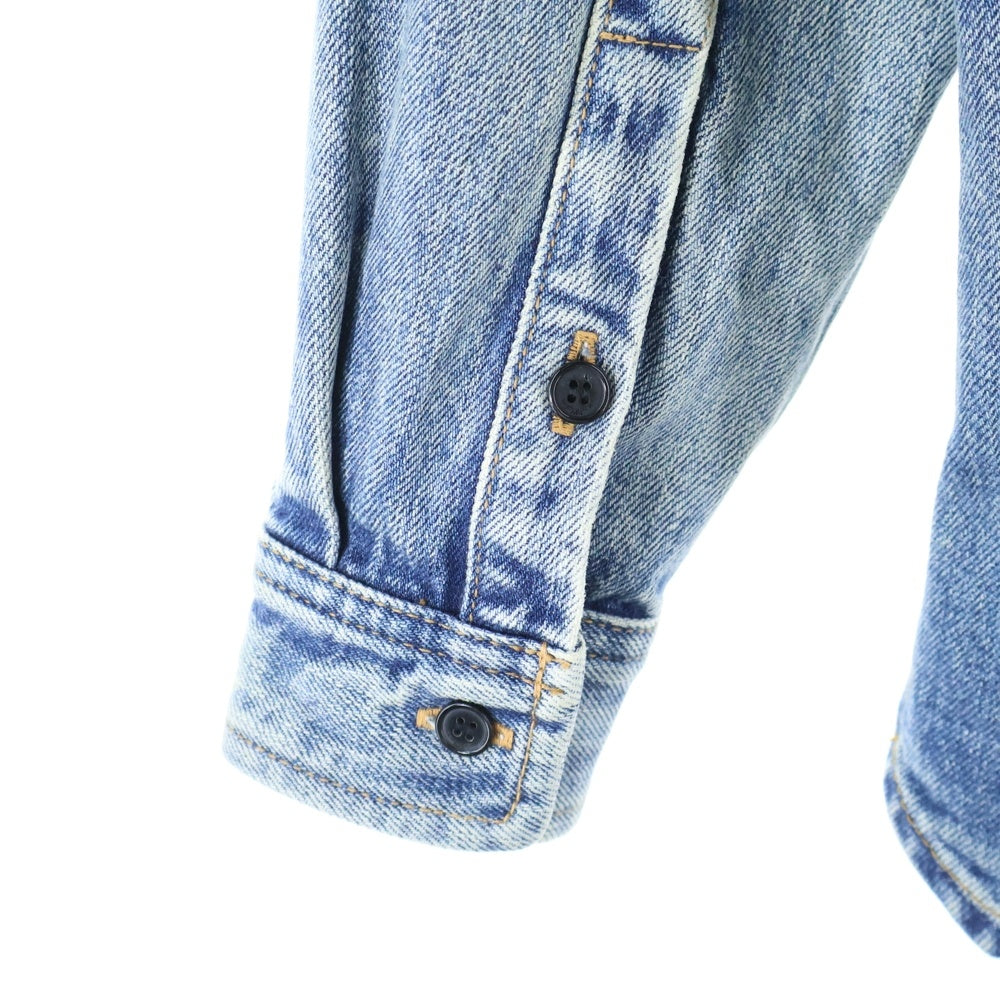 SAINT LAURENT PARIS(サンローランパリ) 23AW Cassandre YSLロゴ刺繍 カサンドラ デニム長袖シャツ インディゴブルー 753029 Y07JA ※タグ欠損