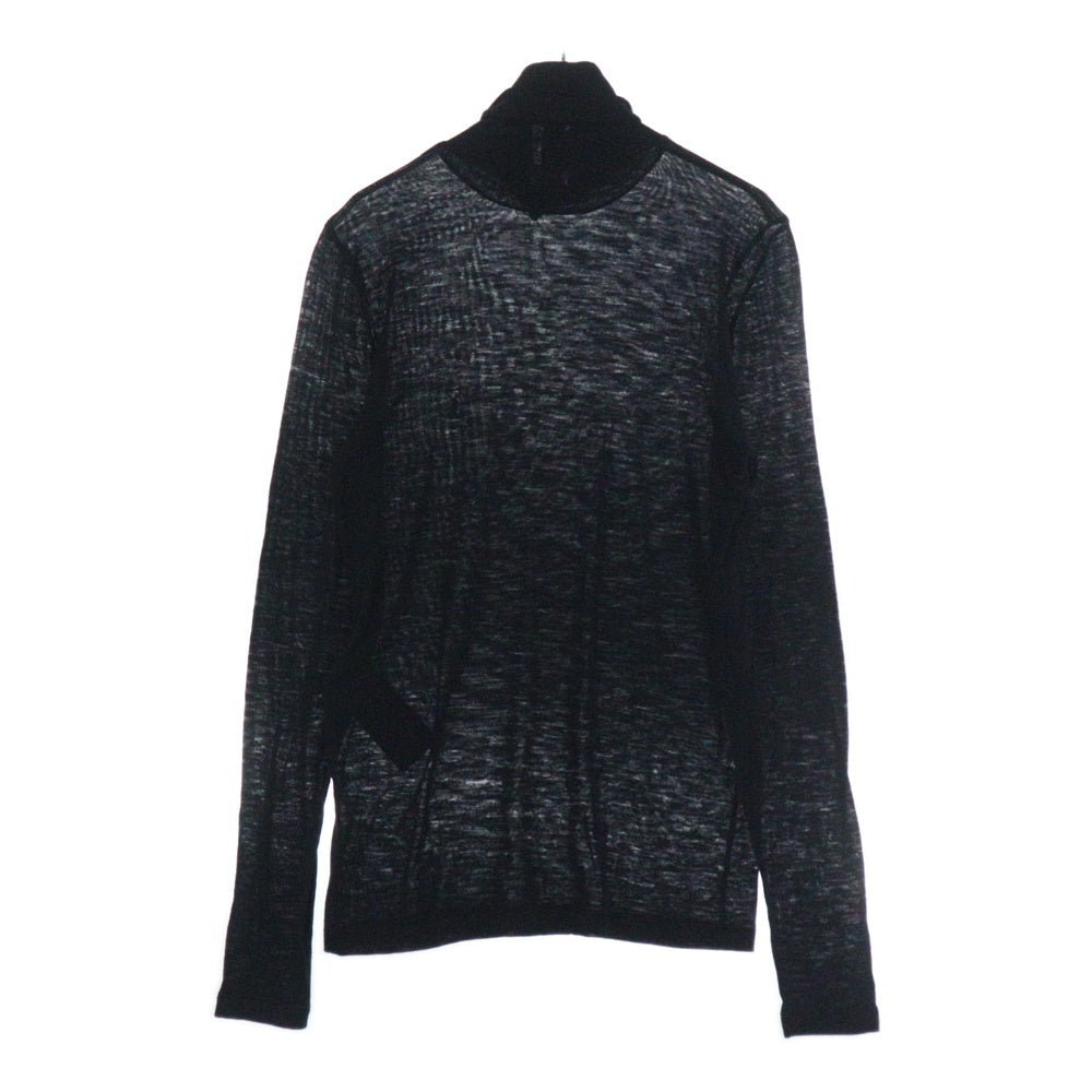SAINT LAURENT PARIS(サンローランパリ) YSL刺繍 ウールハイネックニット ブラック 752475 Y37LB