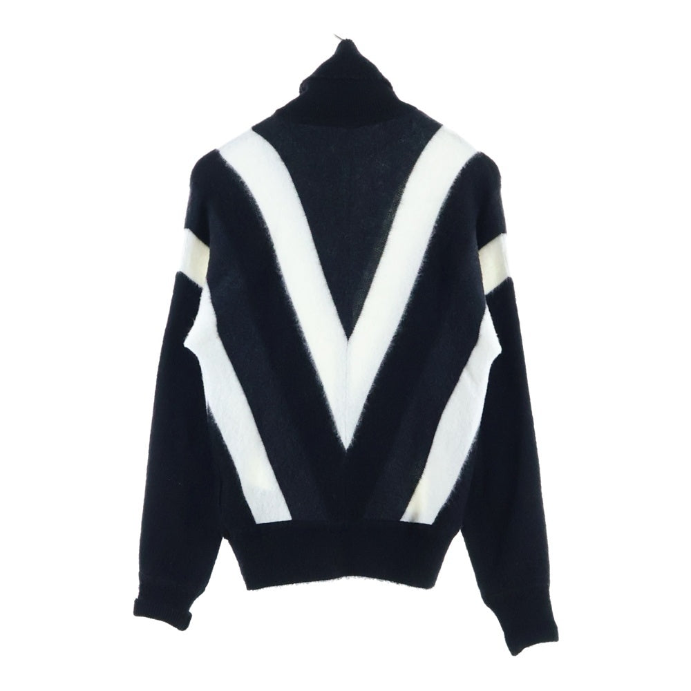 SAINT LAURENT PARIS(サンローランパリ) 23AW デザインタートルウールニット ブラック/ホワイト 752424 Y76FO