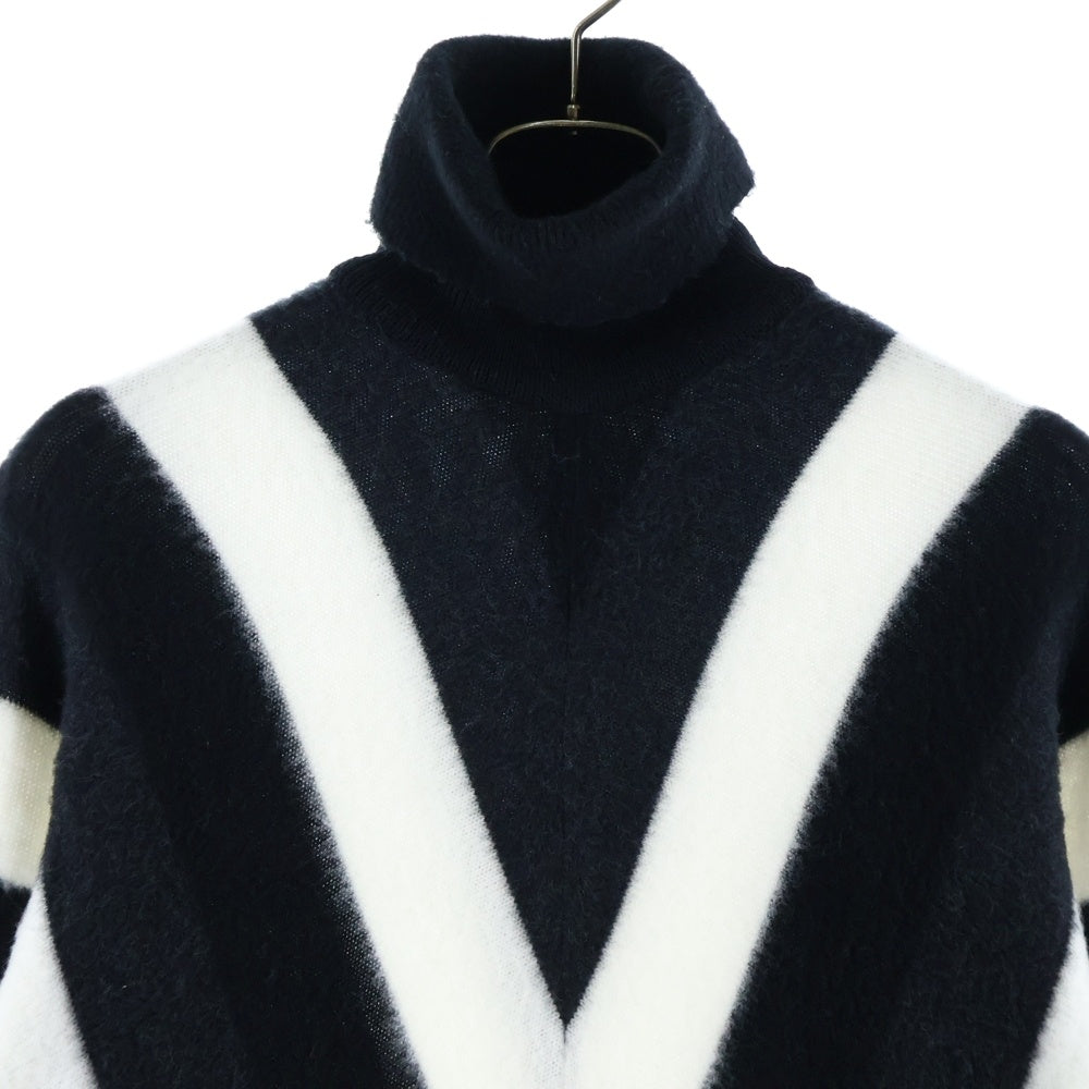 SAINT LAURENT PARIS(サンローランパリ) 23AW デザインタートルウールニット ブラック/ホワイト 752424 Y76FO