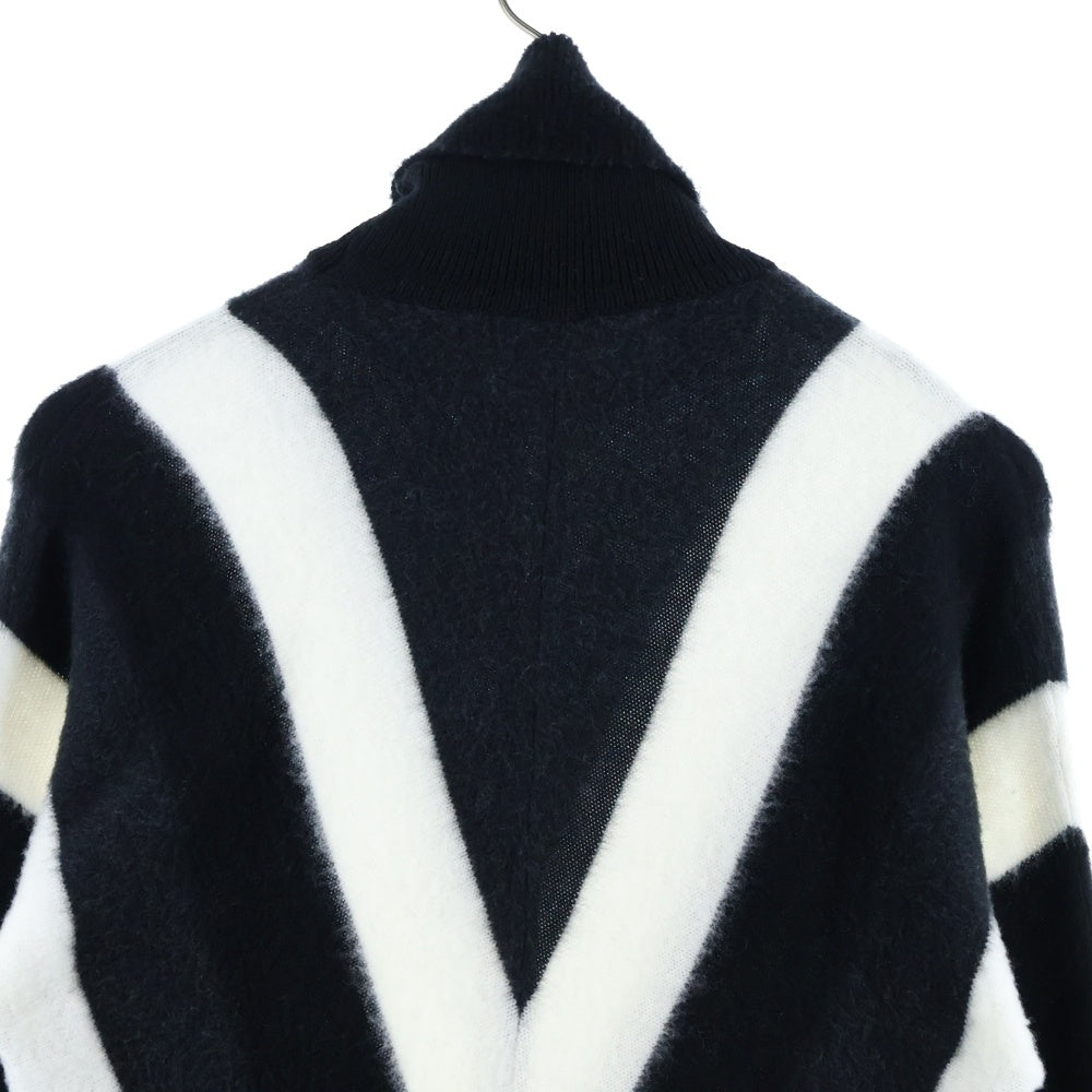 SAINT LAURENT PARIS(サンローランパリ) 23AW デザインタートルウールニット ブラック/ホワイト 752424 Y76FO