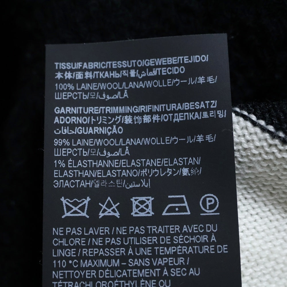 SAINT LAURENT PARIS(サンローランパリ) 23AW デザインタートルウールニット ブラック/ホワイト 752424 Y76FO