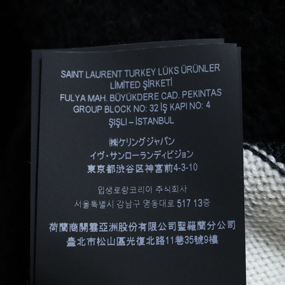 SAINT LAURENT PARIS(サンローランパリ) 23AW デザインタートルウールニット ブラック/ホワイト 752424 Y76FO