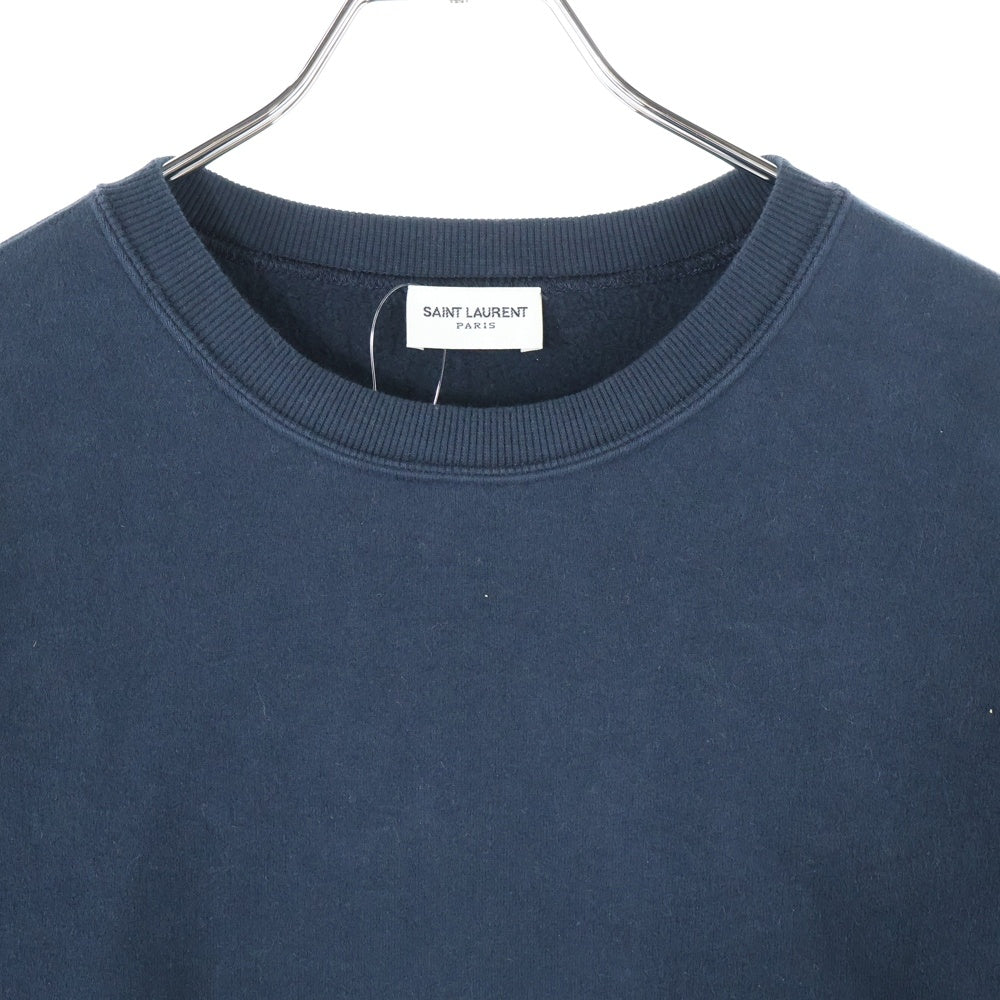 SAINT LAURENT PARIS(サンローランパリ) 23AW バックロゴ スウェットクルーネックシャツ ネイビー 754513 Y36SW
