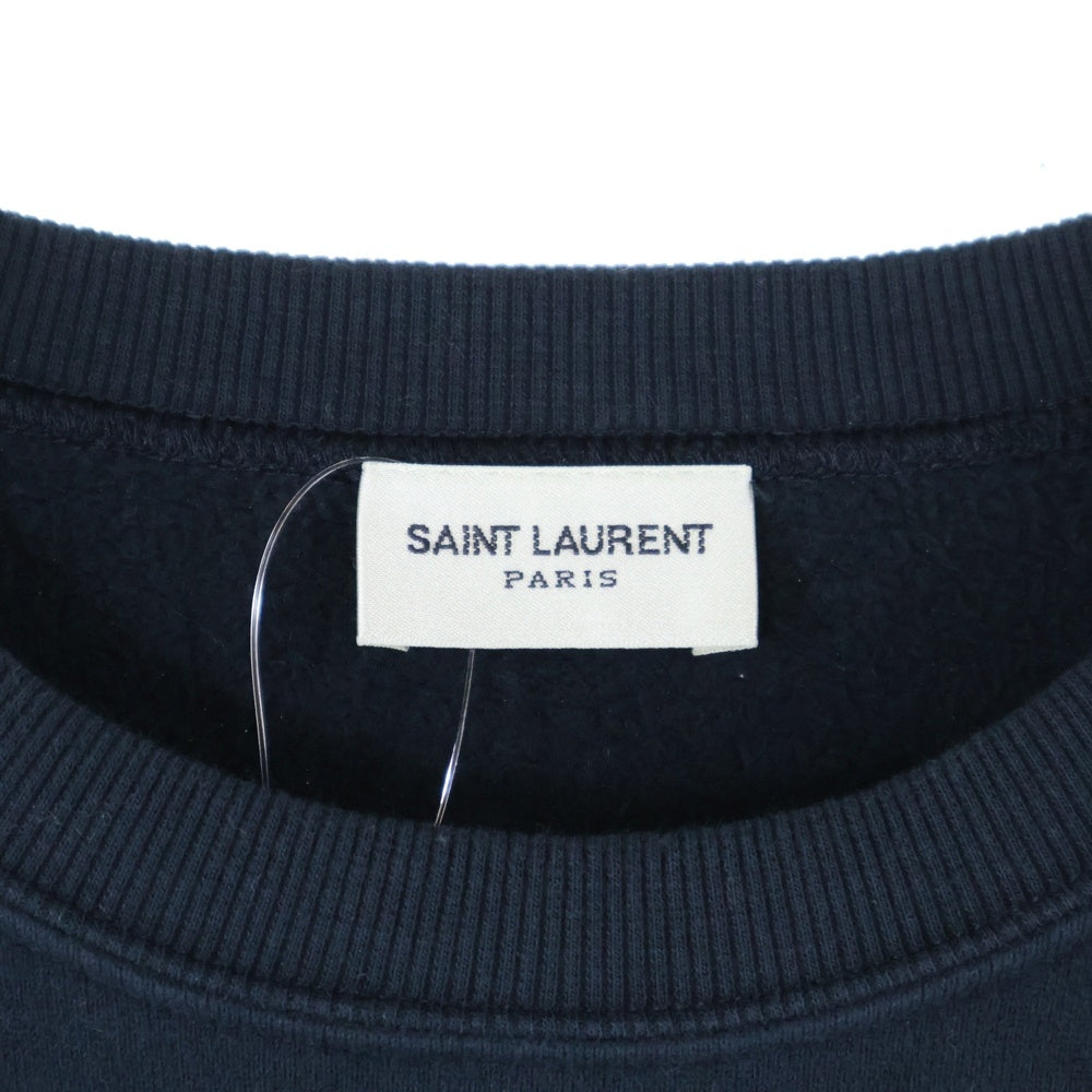 SAINT LAURENT PARIS(サンローランパリ) 23AW バックロゴ スウェットクルーネックシャツ ネイビー 754513 Y36SW