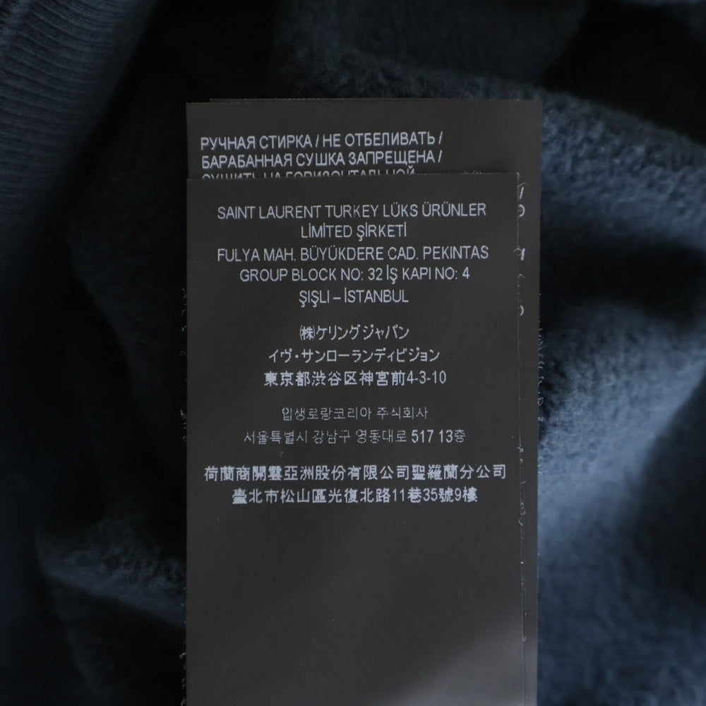SAINT LAURENT PARIS(サンローランパリ) 23AW バックロゴ スウェットクルーネックシャツ ネイビー 754513 Y36SW